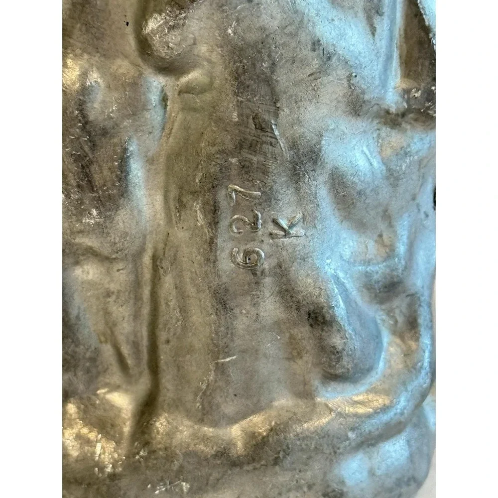 Antique Pewter Ice Cream Chocolate Mold Bride and Groom 7